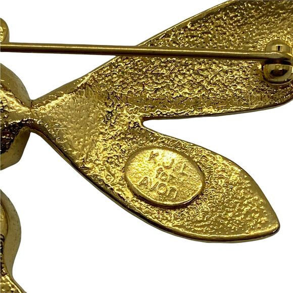 Dragonfly Brooch Pin Vintage Kenneth J Lane For Avon Womens Gold Tone C Clasp - Picture 6 of 14